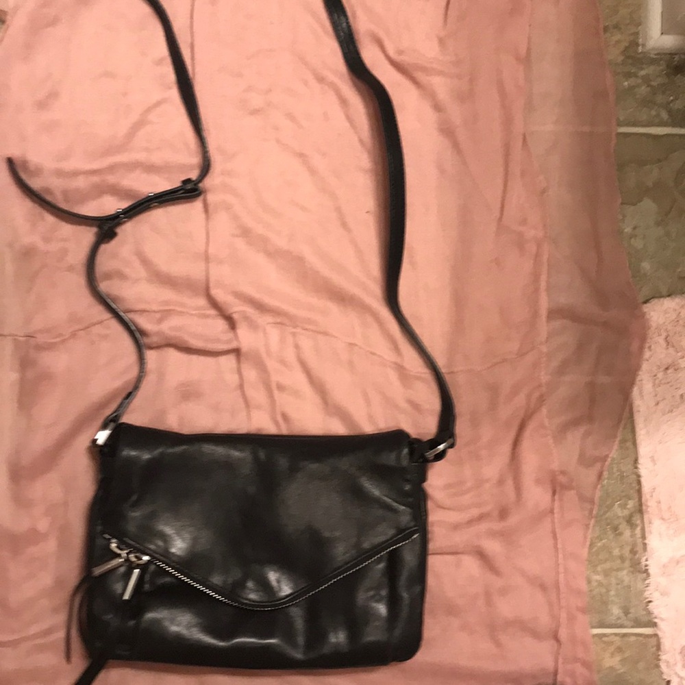 Black leather cross body
